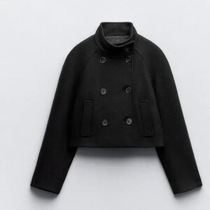 Zara cropped double breast jacket / peacoat.